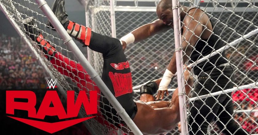 Bobby Lashley vs. Omos – Steel Cage Match: Raw, May 16, 2022 – WWE