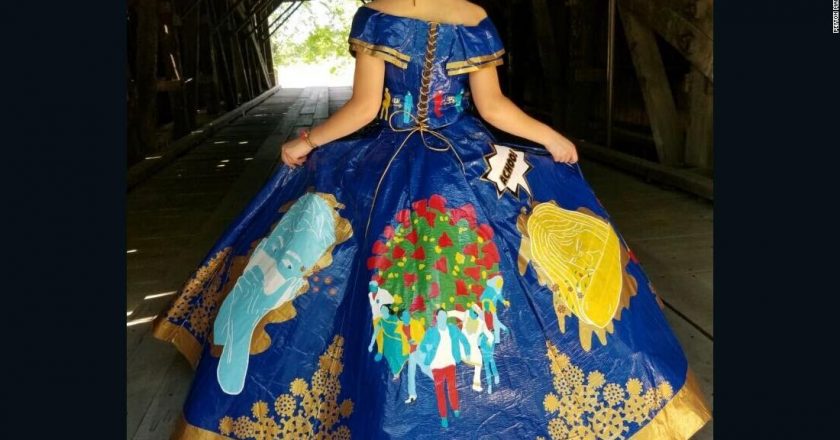 Teens coronavirus-themed prom dress made of duct tape is a work of art – CNN