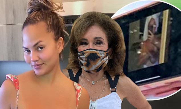 Chrissy Teigen hilariously calls out host Jeanine Pirro for looking at a picture of her chest – Daily Mail