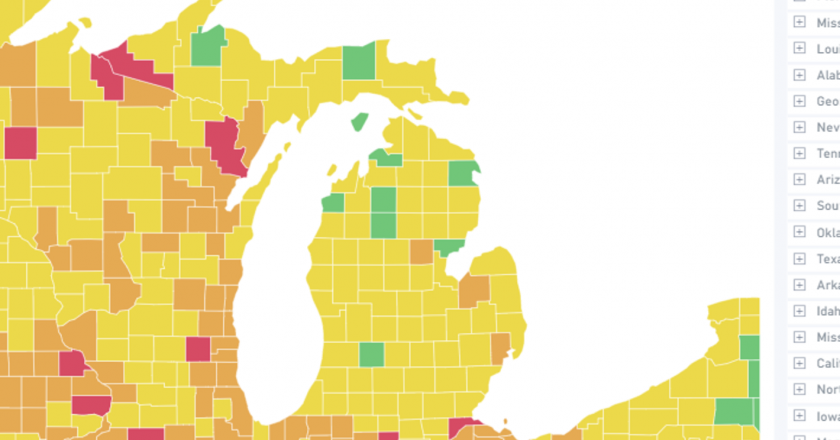 Macomb County considered COVID-19 hotspot, should be under stay-home order, map shows – Detroit Free Press