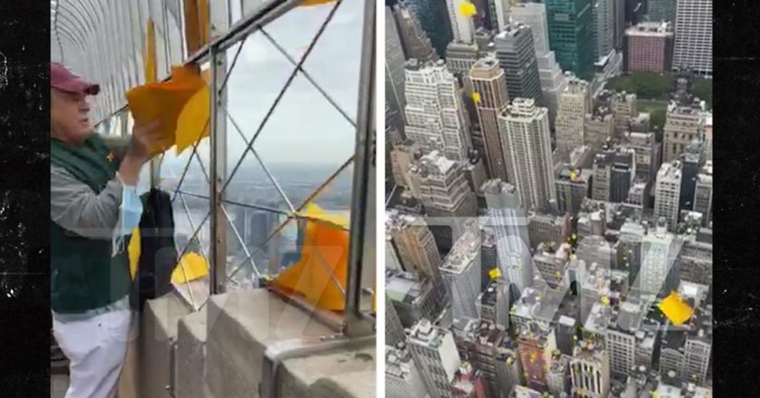 Trump Star Vandal James Otis Drops Anti-Trump Flyers from Empire State Building – TMZ