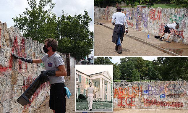 Elvis Presleys Graceland is defaced by vandals who spray-painted BLM on wall of Kings mansion – Daily Mail