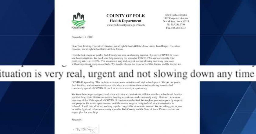 Polk County health asks schools to delay winter sports – KCCI Des Moines