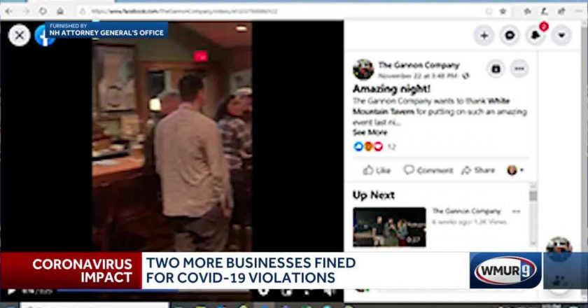 Two more NH businesses fined for COVID-19 violations – WMUR Manchester