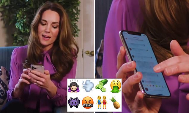 Kate Middleton accidentally revealed shes a fan of the swearing face and cucumber emojis – Daily Mail