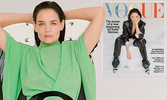 Katie Holmes like youve never seen her! Actress poses in racy leather boots for sexy Vogue shoot – Daily Mail