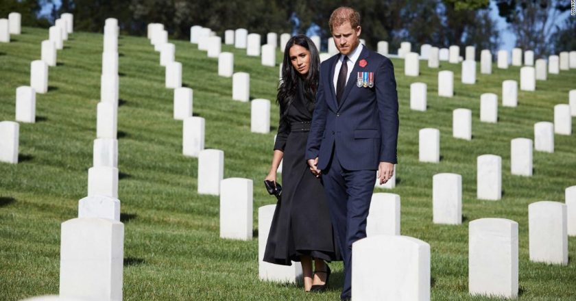 Harry and Meghan lay wreath on Remembrance Sunday visit to LA cemetery – CNN