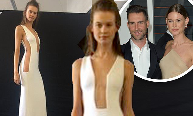 Adam Levines Behati Prinsloo shares a picture of her never-before-seen Alexander Wang wedding gown – Daily Mail