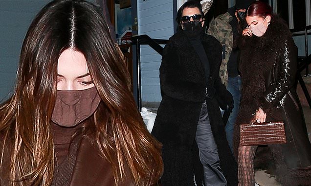 Kendall and Kylie Jenner wow in chic leathers while mom Kris opts for floor-sweeping fur – Daily Mail