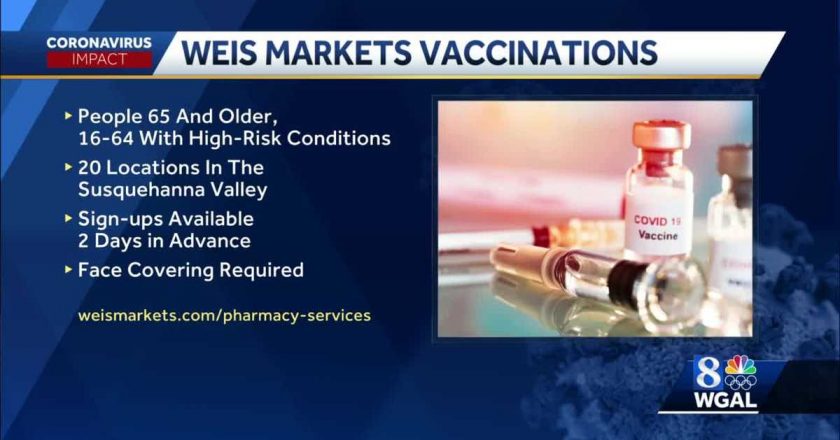 WEIS MARKETS offering COVID-19 vaccine at some Pa. stores – WGAL Susquehanna Valley Pa.