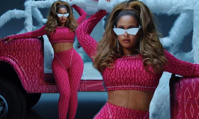 Beyonce is pure sex kitten in skintight pink ensemble as she teases new Icy Park collection – Daily Mail