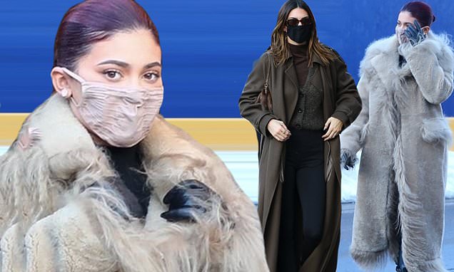 Kylie Jenner stays warm in a furry coat as she and sister Kendall go shopping in Aspen – Daily Mail