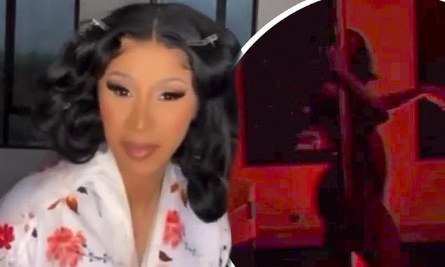 Cardi B shows off her impressive pole dancing skills as she tackles TikToks Silhouette Challenge – Daily Mail