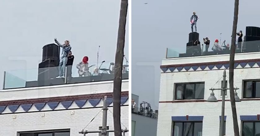 MGK, Travis Barkers Rooftop Performance Looked Kinda Dangerous – TMZ