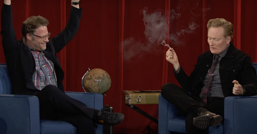 Conan OBrien finally takes Seth Rogens advice and smokes weed onstage – The A.V. Club