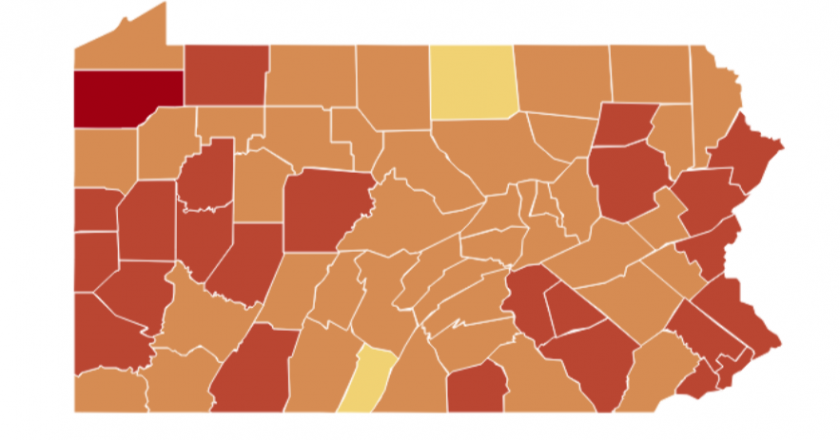 Map: Pa. COVID-19 transmission levels in each county – WTAE Pittsburgh