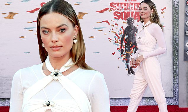 Margot Robbie is a vision in white as she leads the stars at the premiere of The Suicide Squad – Daily Mail