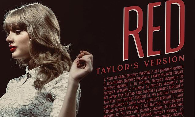 Taylor Swift confirms Red (Taylors Version) 30-song track – Daily Mail