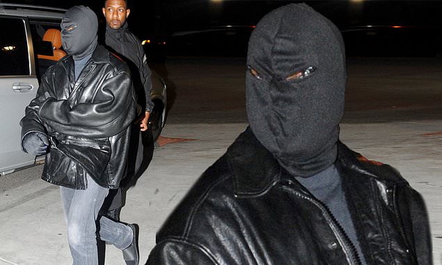 Kanye West sports bizarre face covering as he steps out in black ensemble for dinner in LA – Daily Mail