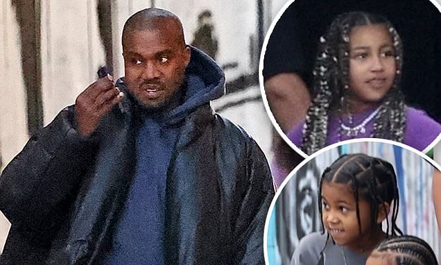 Kanye West spends time with his kids after a wild few days with new girlfriend Julia Fox – Daily Mail