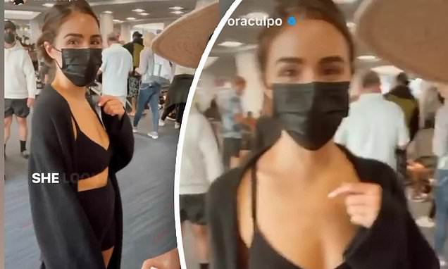 Olivia Culpo gets asked to put a blouse on before boarding American Airlines flight with friends – Daily Mail