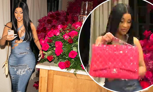 Cardi B is lavished with SIX Chanel bags and romantic display of roses by husband Offset – Daily Mail