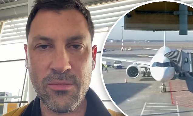 Dancing With The Stars pro Maksim Chmerkovskiy boards a flight to LA…after dramatic ordeal – Daily Mail