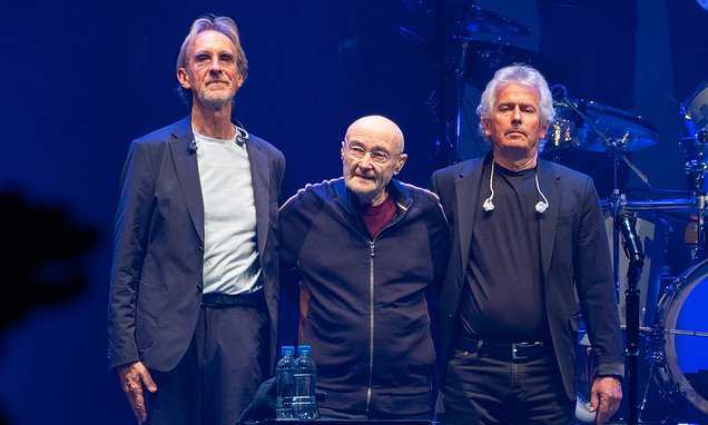 Frail Phil Collins stands with Genesis bandmates as iconic band play FINAL ever concert – Daily Mail