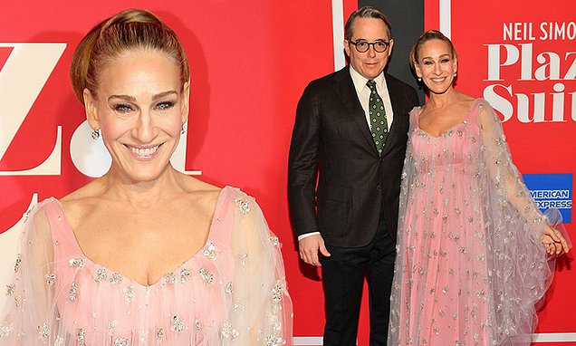 Sarah Jessica Parker sparkles with Matthew Broderick at opening night of Broadways Plaza Suite – Daily Mail