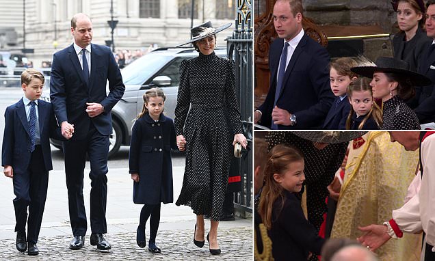 Prince George and Princess Charlotte arrive for Philips memorial – Daily Mail