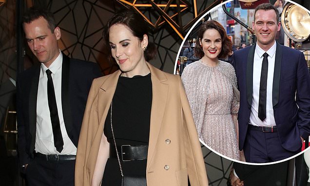 Michelle Dockery and fiancé Jasper Waller-Bridge attend Downton afterparty after red carpet debut – Daily Mail