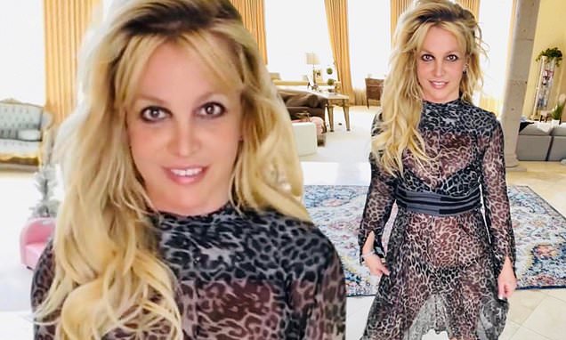 Britney Spears shows off her edgy maternity style in a transparent cheetah dress – Daily Mail